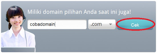 masukkan nama domain untuk memeriksa ketersediaan