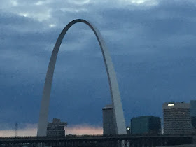 A photo of the Arch, taken as we arrived in St. Louis at sunset.