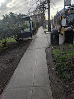 Glorious Bus Stop with no nasty mud pit.