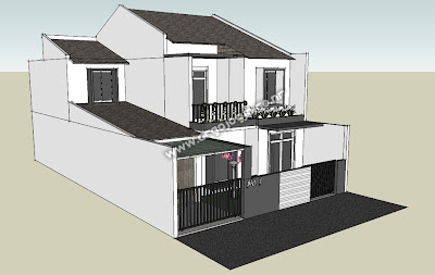 Sket Desain Eksterior Facade Rumah 2 Lantai Minimalist