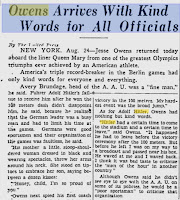 Artículo periódico Jesse Owens