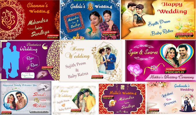 English Wedding Flex Banner PSD Files Pack 01