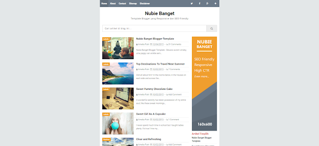 Nubie Banget - A Responsive Blogger Template Simple Free Download