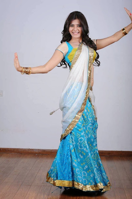 Malayalam Actress Samantha Hot Naval Ring Show In Half Saree Hot Photoshoot 