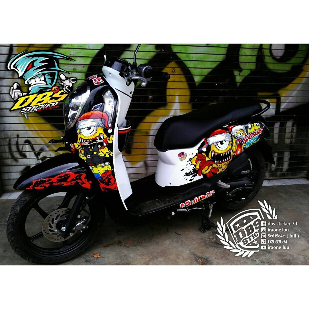 Cutting Sticker Honda Scoopy Minion DBS Cutting Sticker 3D