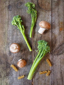 Baby Broccoli, Cremini Mushrooms and Pasta