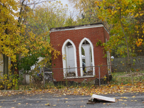 church belfry on the ground