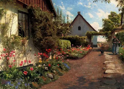 In The Garden painting Peder Mork Monsted