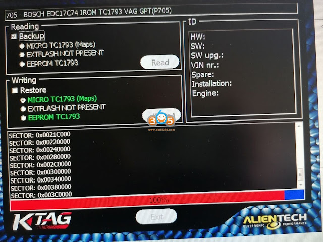 Read EDC17C74 ECU with KTAG 7.020 4