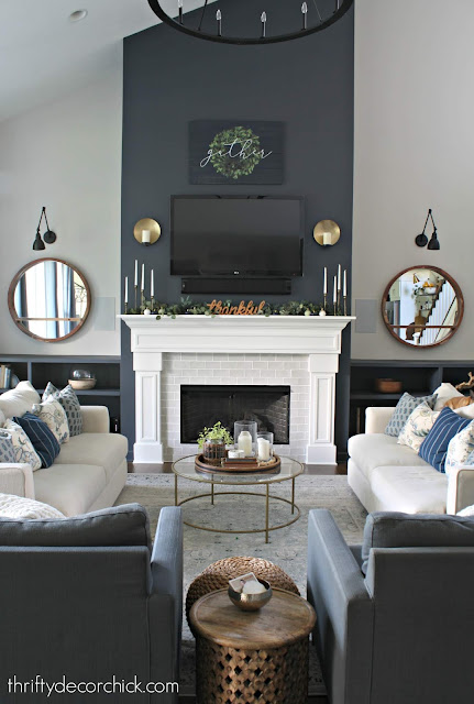 Dark accent wall on fireplace (cyberspace) 