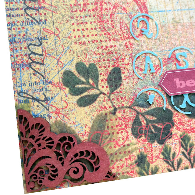 How to Add Texture to a Scrapbook Layout Using Chipboard and Stencils