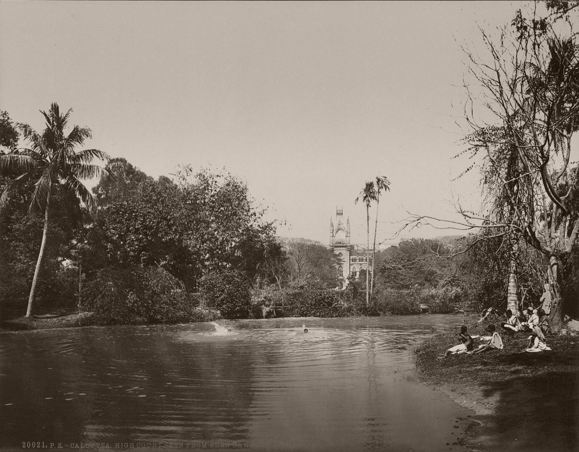 View of Calcutta (Kolkata) High Court from Eden Gardens Park | Kolkata (Calcutta), West Bengal, India | Rare & Old Vintage Photos (1890)