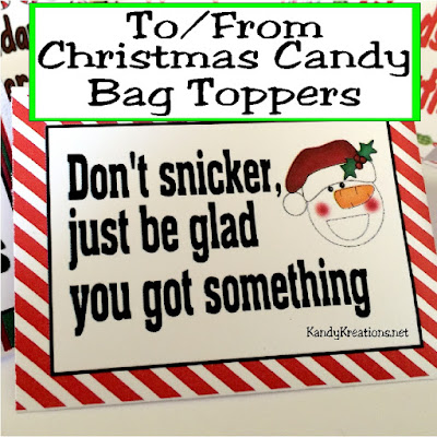 Decorate your Christmas presents with a little extra fun this Christmas! Use these free printable bag toppers filled with your favorite Christmas candy for a special treat for everyone on your Christmas list.