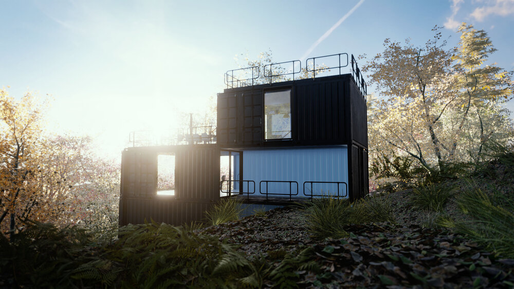 Shipping Container Homes & Buildings: Modular Shipping Container Home on  Steep Slope, Marin, California