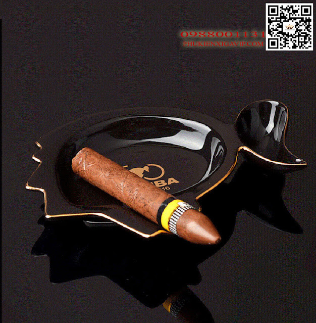 Shop bán gạt tàn cigar Cohiba AS350 sứ, 1 điếu, màu đen uy tín Gat-tan-xi-ga-1-dieu-cohiba-as-350