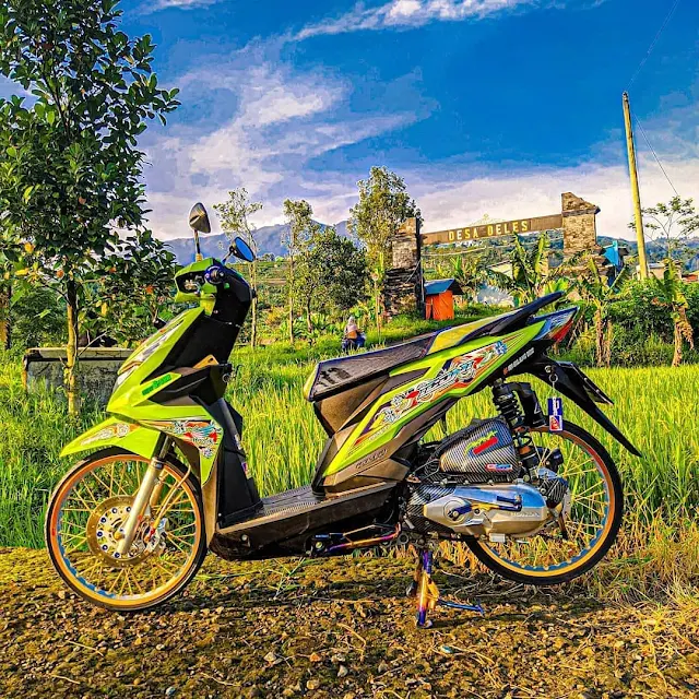 Modifikasi BeAT Deluxe Warna Hijau Style Thailook