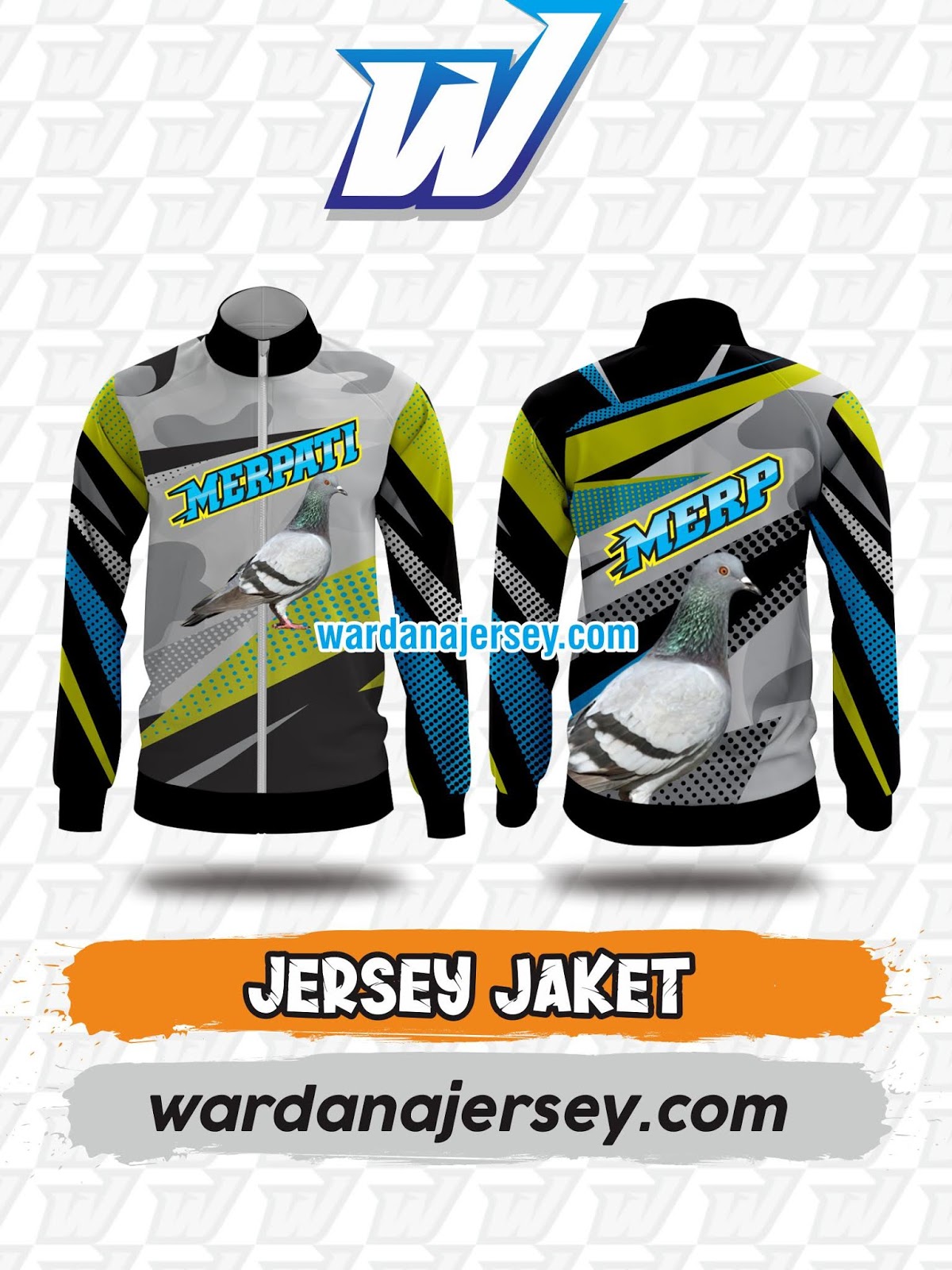  JAKET  MERPATI  DIADORA CUSTOM ABU ABU HITAM wardana jerysey