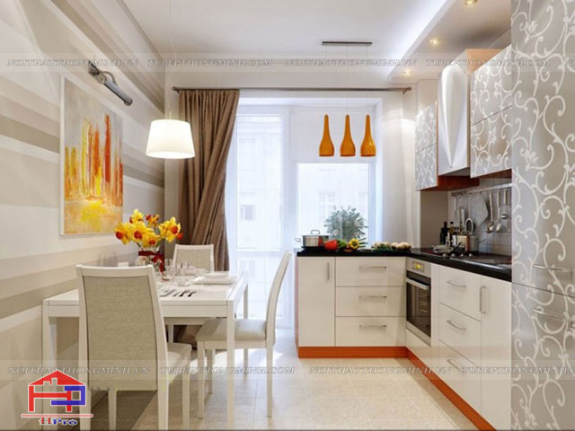 thiết kế phòng bếp 12m2