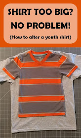 Shirt too big? No problem! How to alter an oversized youth shirt