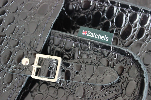 Blog sale Zatchels black crocodile satchel close up