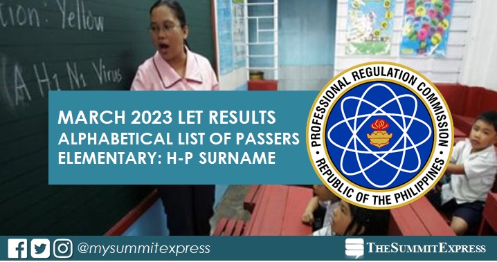 LET Result March 2023 Elementary: H-P Passers