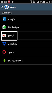 Menghapus akun E-mail di Hp bekas