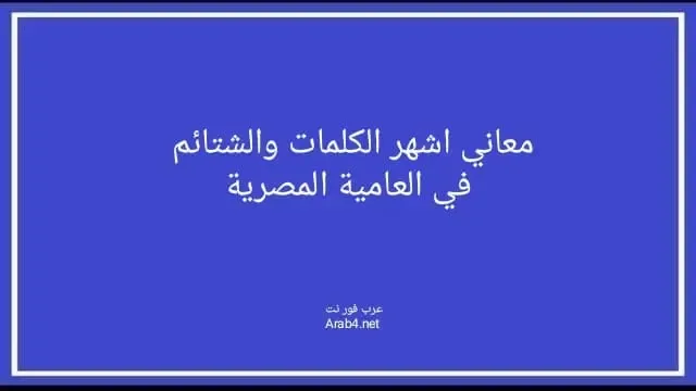 معاني اشهر الشتائم في العامية المصرية