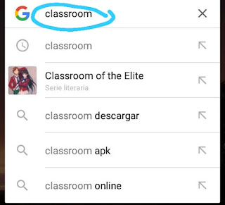 buscar Classroom en Google