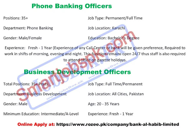 Bank Al Habib Jobs 2022 Online Application Form - www.bankalhabib.com jobs