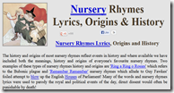 Using nursery rhymes with older students - take a look at the background behind the rhymes.