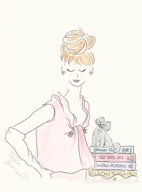 Fashion and Fluffballs illustration: Beehive Envy and Kitty Cat Chic © Shell-Sherree