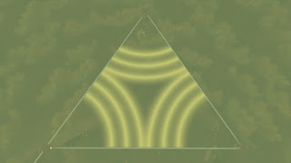 three beams in the Sand Shroud creating a triangle