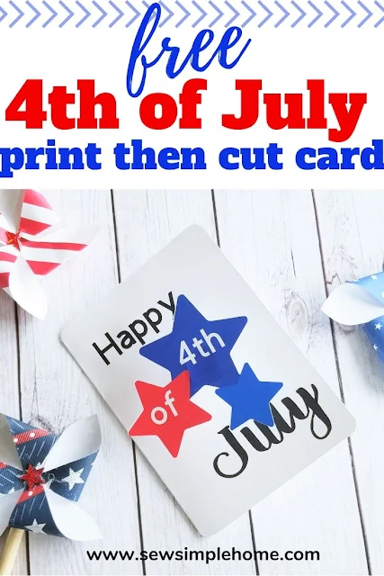 free 4th of July card cut file