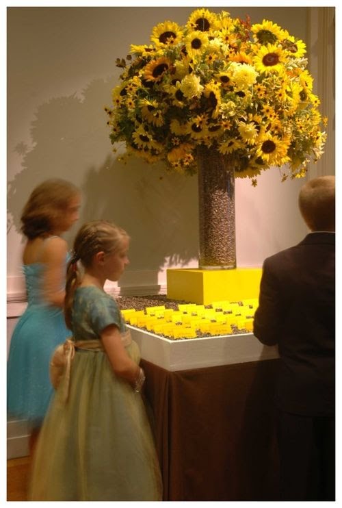  Sunny yellow place cards mimic each other The Chocolate Table Cloth is 