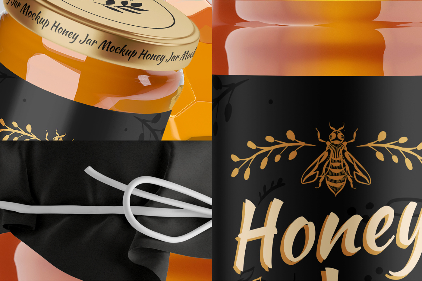 Download Honey Glass Jar Mockup Set - Honey Glass Jar Mockup Set ...