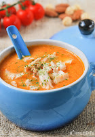 Sopa de romesco con pollo