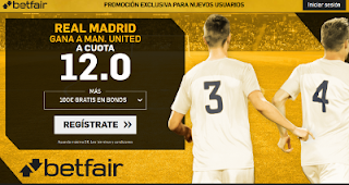 betfair supercuota Real Madrid gana al Man United 8 agosto