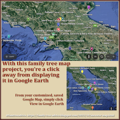 It's easy to create this highly customized map to show all your cousins their ancestral roots.