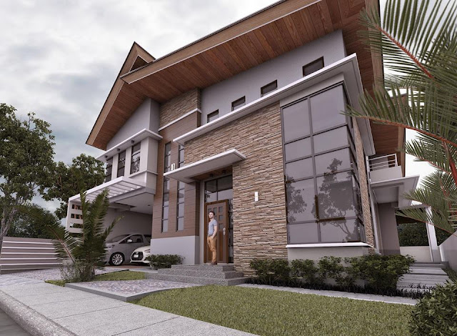 Desain rumah mewah minimalis modern 2 lantai