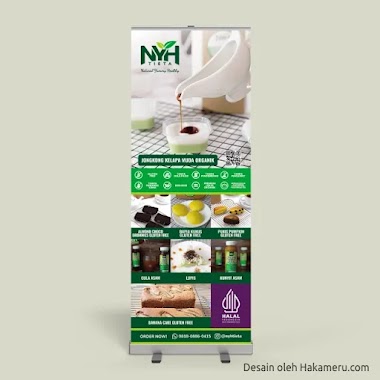 Desain Roll Up Banner Untuk Produk Kuliner Makanan Minuman Organik NYH TIETA