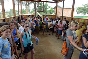 Inside the coop during the dedication.