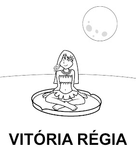 Desenho para colorir - Folclore - Vitória Régia