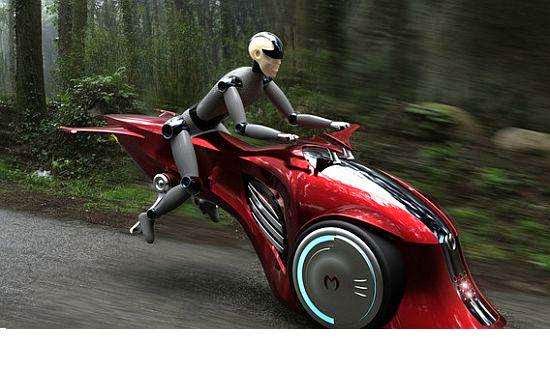 flying motorcycle sophisticated and beautiful luxury interesting future