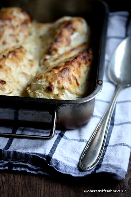 Gebackener Spitzkohl mit Frischkäse