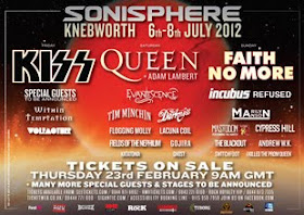 Kiss, Queen y Faith No More al Sonisphere UK en julio
