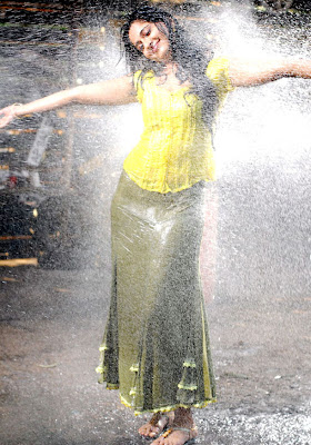 Anushka Hot Wet in Yellow Dress Photos