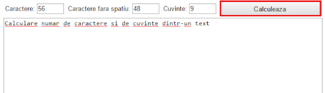 Aplicatie online de numarare a cuvintelor si caracterelor dintr-un text