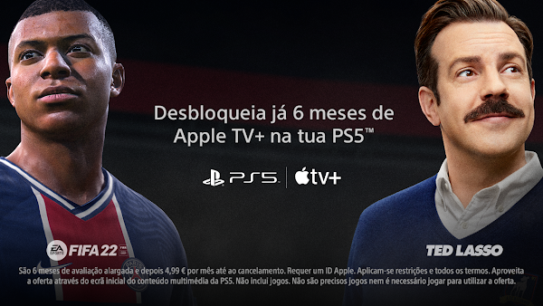Jogadores da PlayStation®5 já podem desfrutar de 6 meses gratuitos de Apple TV+