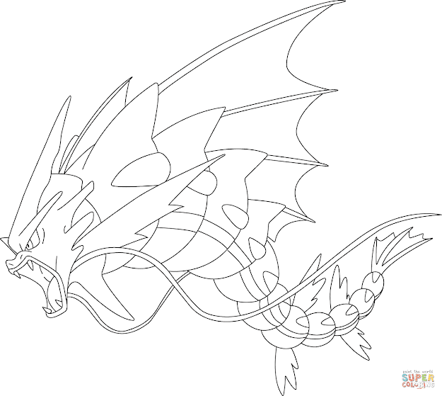 Click The Mega Gyarados Pokemon Coloring Pages To View Printable Version Or  Color It Online Patible With Ipad And Android Tablets