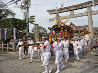 西ノ京御旅所境内ではずいき祭の還幸祭が行われた。